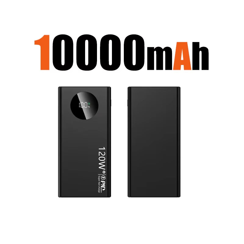 Power Bank 120W 50000mAh Alta Capacidad Carga Rápida Portátil Compatible con iPhone, Samsung y Huawei 2024