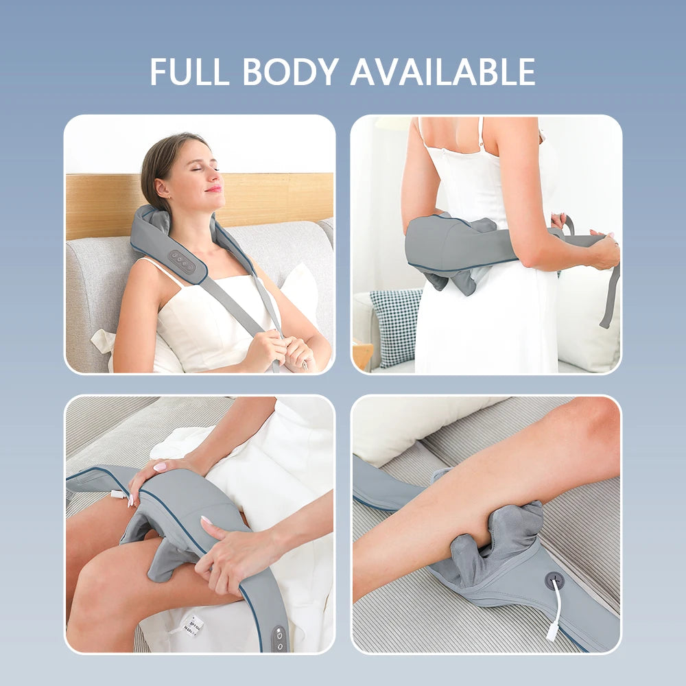 Masajeador Inalámbrico para Cuello y Espalda con Masaje Shiatsu para Hombros, Cervical y Trapecios