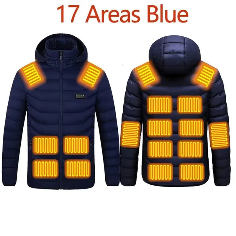 Chaqueta Térmica USB con Calefacción para Hombre Abrigo Eléctrico de Invierno para Exterior y Deportes