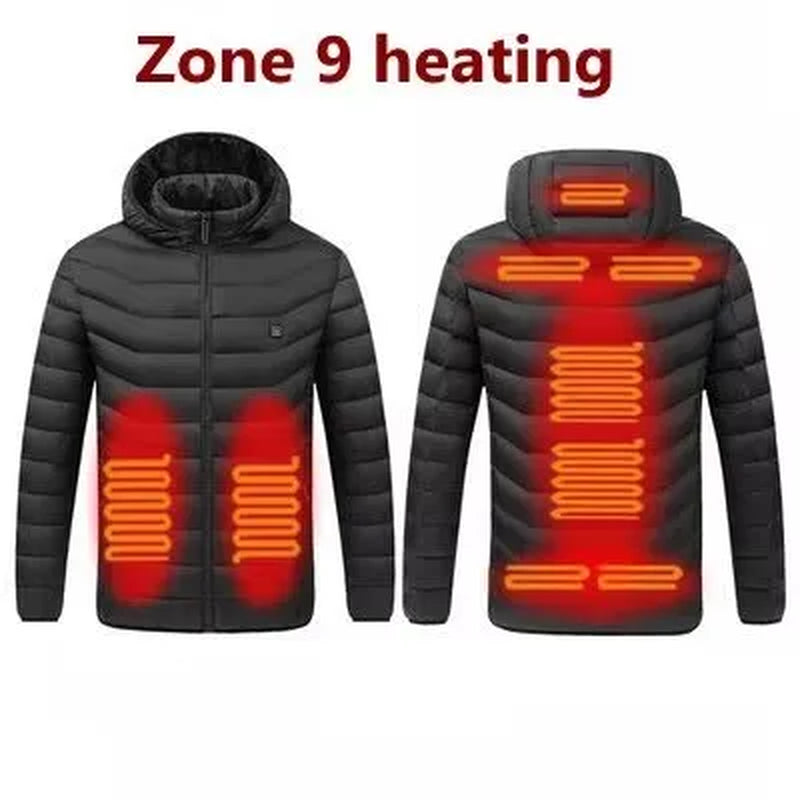 Chaqueta Térmica USB con Calefacción para Hombre Abrigo Eléctrico de Invierno para Exterior y Deportes
