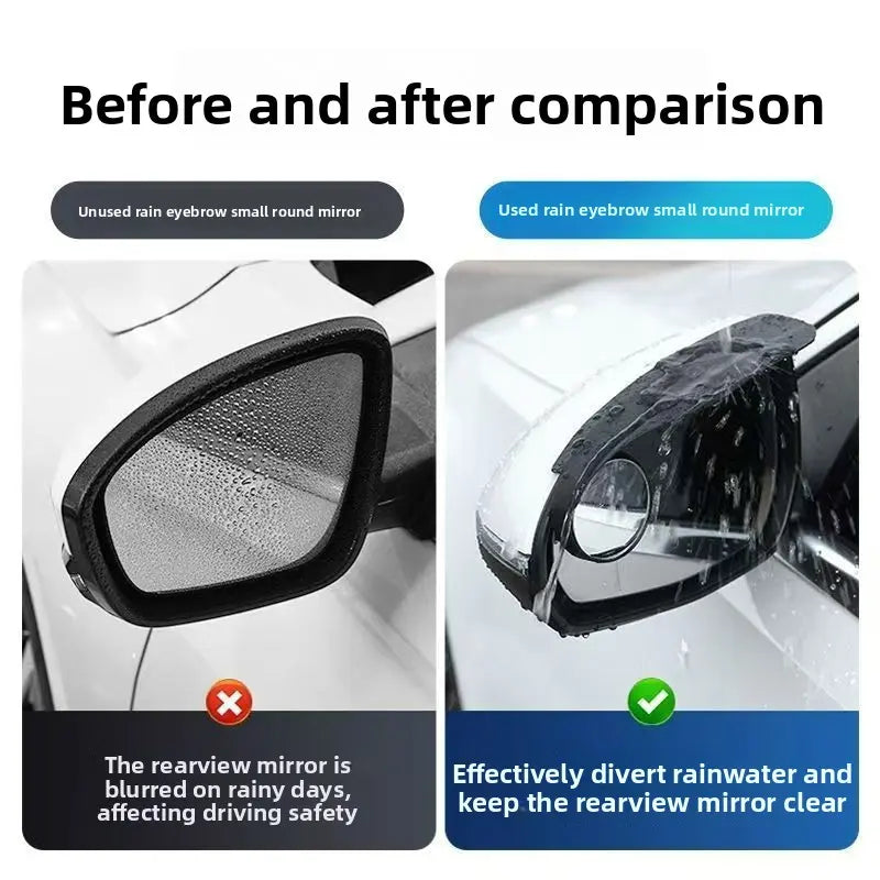 Espejos Convexos para Punto Ciego con Textura Fibra de Carbono Rotación 360° y Protector de Lluvia para Automóvil
