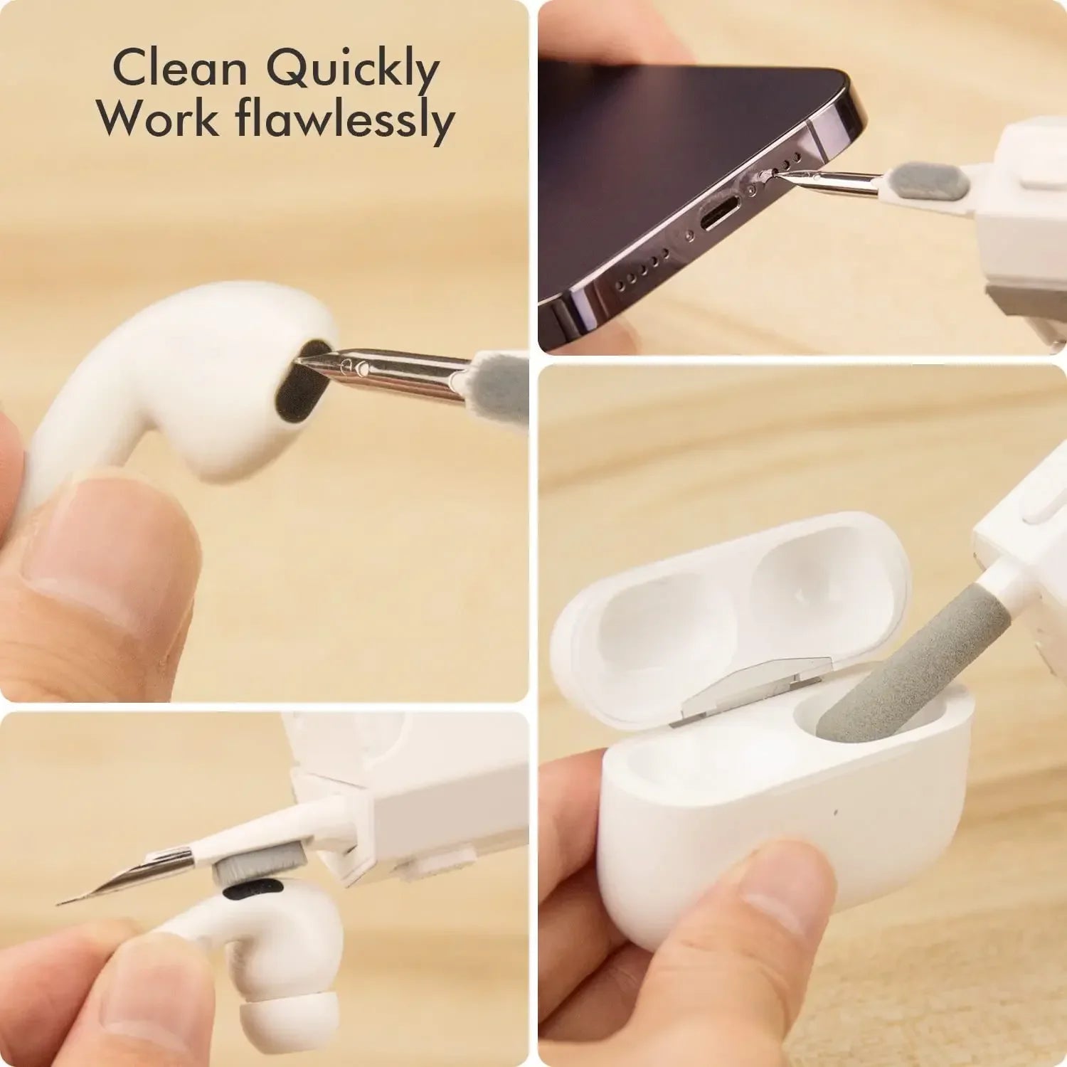 Kit de Limpieza Electrónica 8 en 1 Multifuncional para Auriculares, Teclado, Laptop, Celular, PC y Cámara