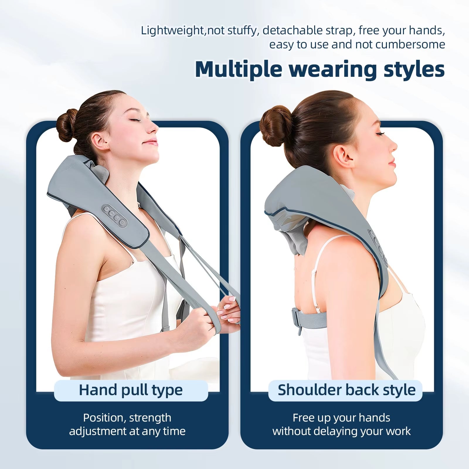 Masajeador Inalámbrico para Cuello y Espalda con Masaje Shiatsu para Hombros, Cervical y Trapecios