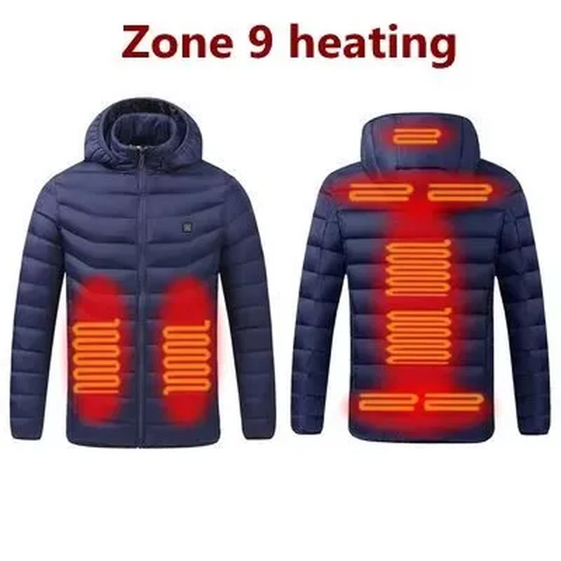 Chaqueta Térmica USB con Calefacción para Hombre Abrigo Eléctrico de Invierno para Exterior y Deportes