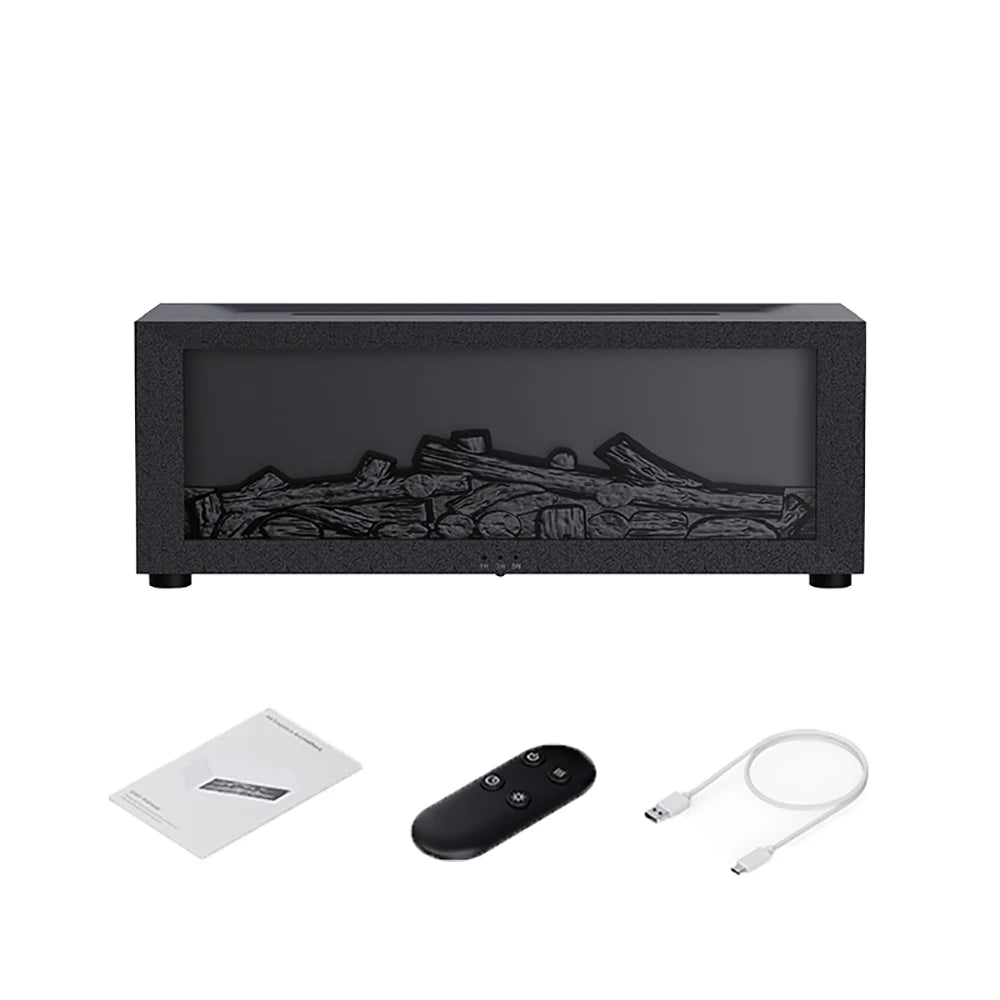 Humidificador Aromático con Efecto Llama Difusor de Aceites Esenciales RGB con Control Remoto