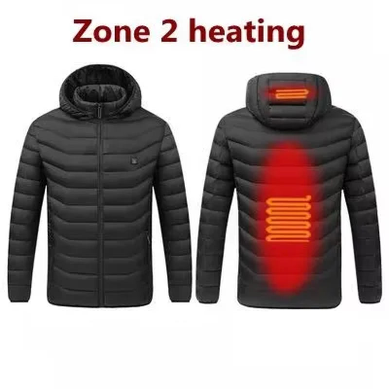 Chaqueta Térmica USB con Calefacción para Hombre Abrigo Eléctrico de Invierno para Exterior y Deportes