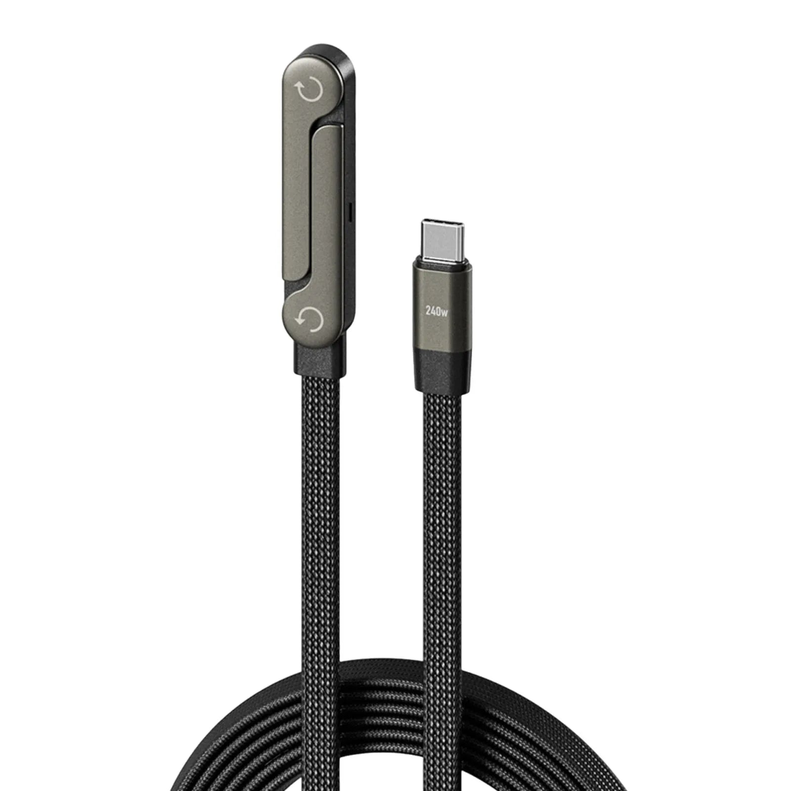 Cable de Carga Rápida 240W/65W con Soporte Plegable para Celular Compatible con iPhone y Smartphones/Tablets