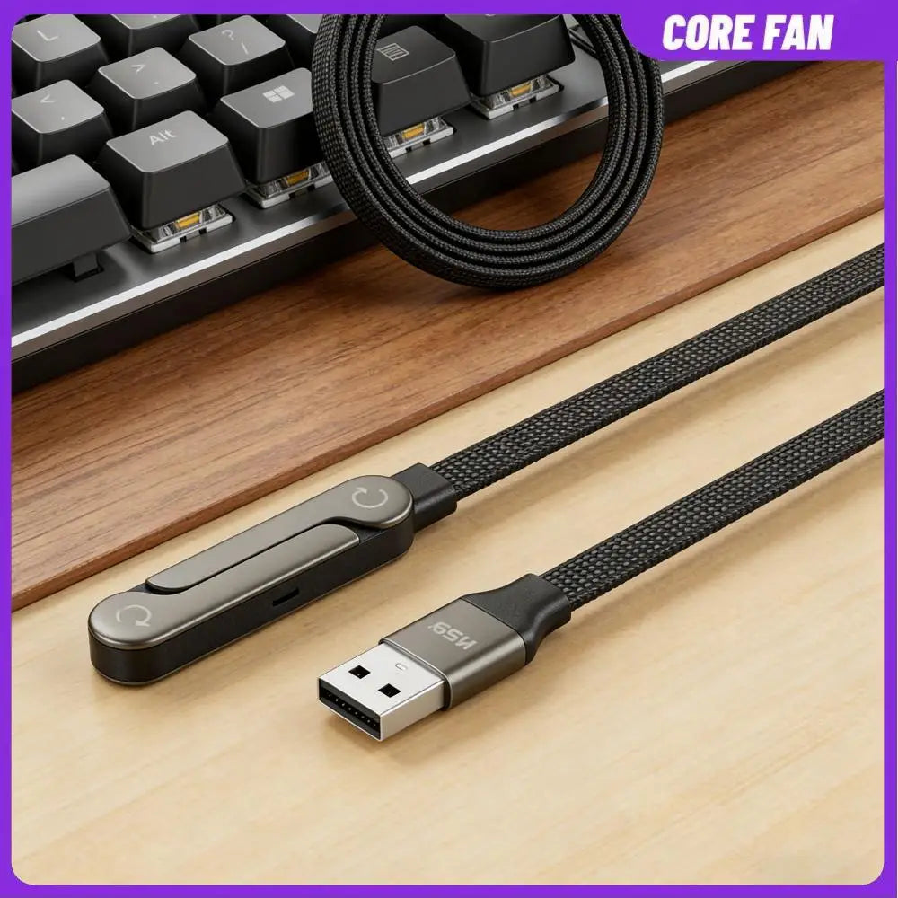 Cable de Carga Rápida 240W/65W con Soporte Plegable para Celular Compatible con iPhone y Smartphones/Tablets