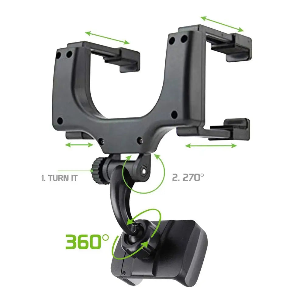 Soporte para Celular de Auto 360° Ajustable Telescópico para iPhone y GPS Universal