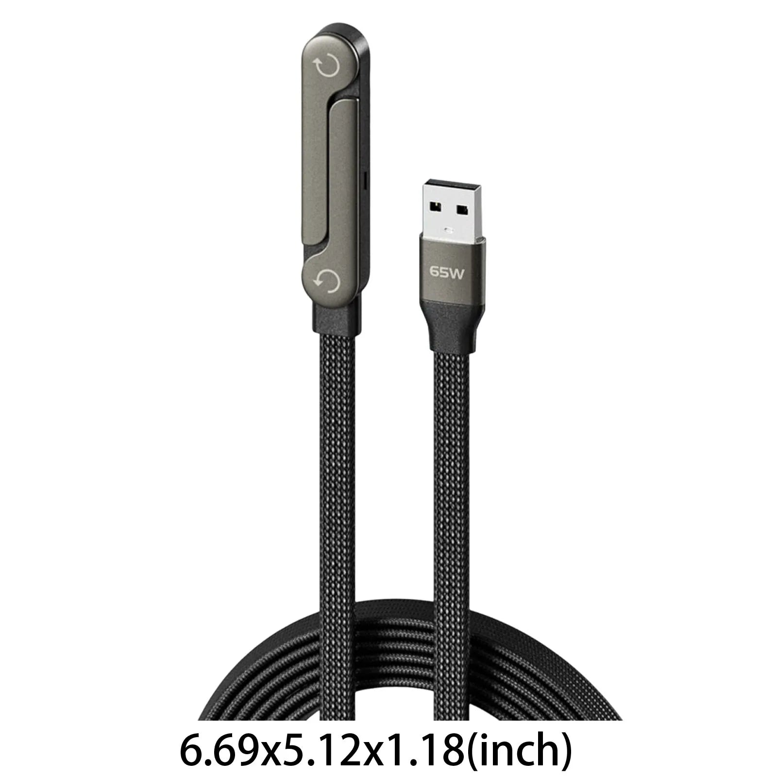 Cable de Carga Rápida 240W/65W con Soporte Plegable para Celular Compatible con iPhone y Smartphones/Tablets