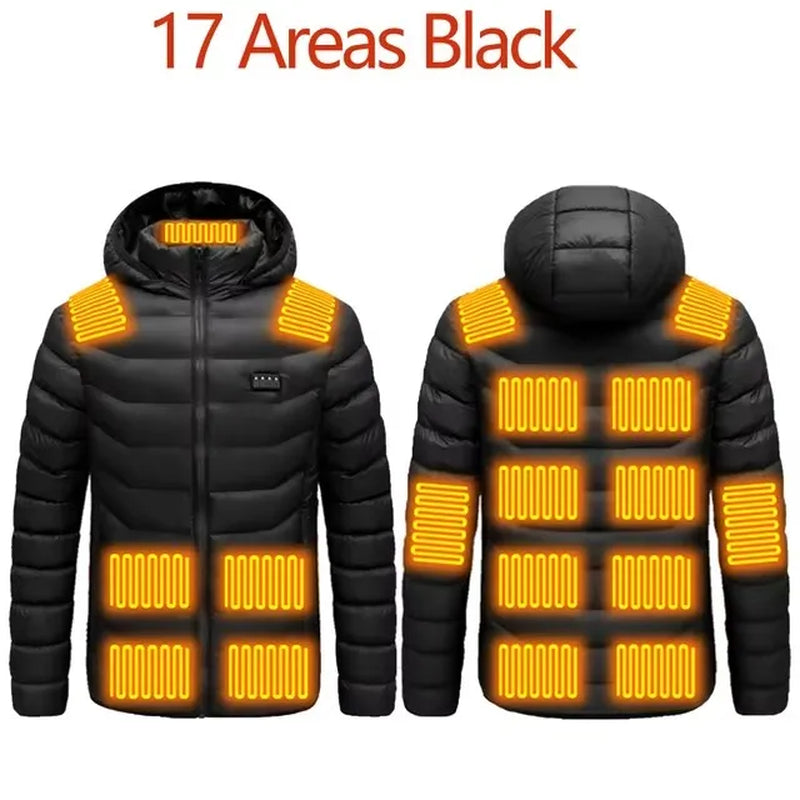 Chaqueta Térmica USB con Calefacción para Hombre Abrigo Eléctrico de Invierno para Exterior y Deportes