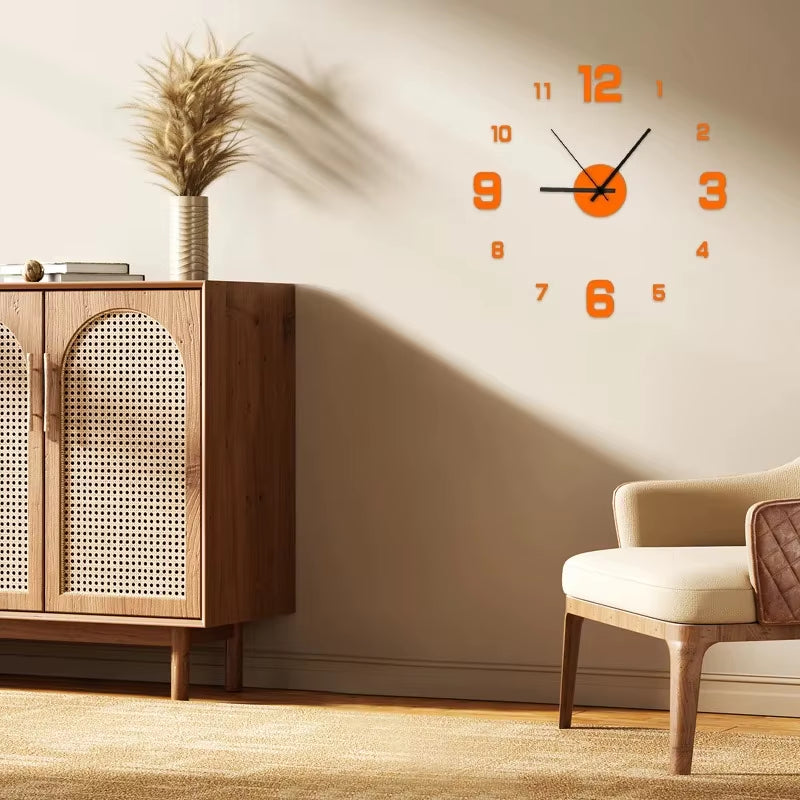Reloj de Pared DIY Creativo Sin Marco Decorativo y Silencioso para Hogar u Oficina