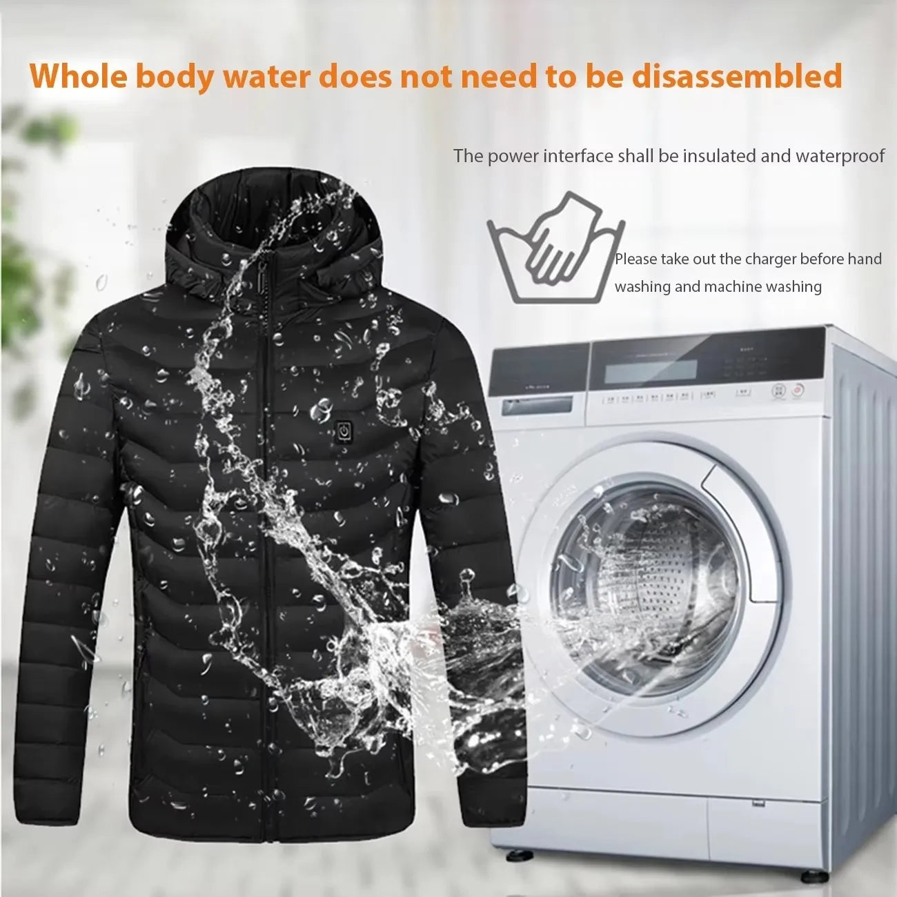 Chaqueta Térmica USB con Calefacción para Hombre Abrigo Eléctrico de Invierno para Exterior y Deportes