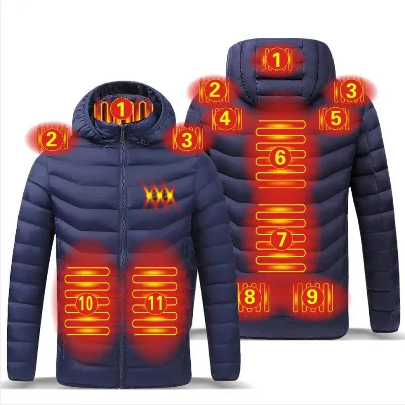 Chaqueta Térmica USB con Calefacción para Hombre Abrigo Eléctrico de Invierno para Exterior y Deportes