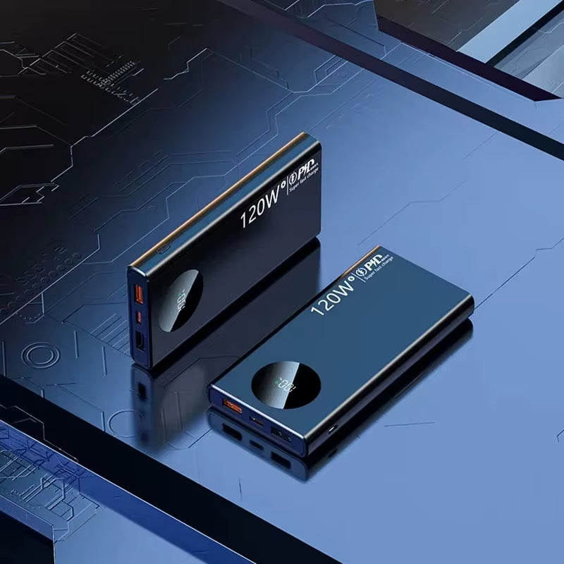 Power Bank 120W 50000mAh Alta Capacidad Carga Rápida Portátil Compatible con iPhone, Samsung y Huawei 2024